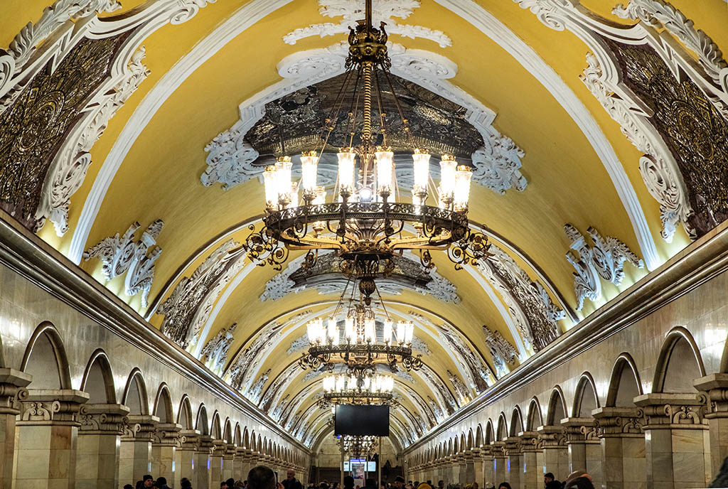 俄羅斯 莫斯科 地鐵站 Moscow metro Komsomolskaya 世界最美地鐵站
