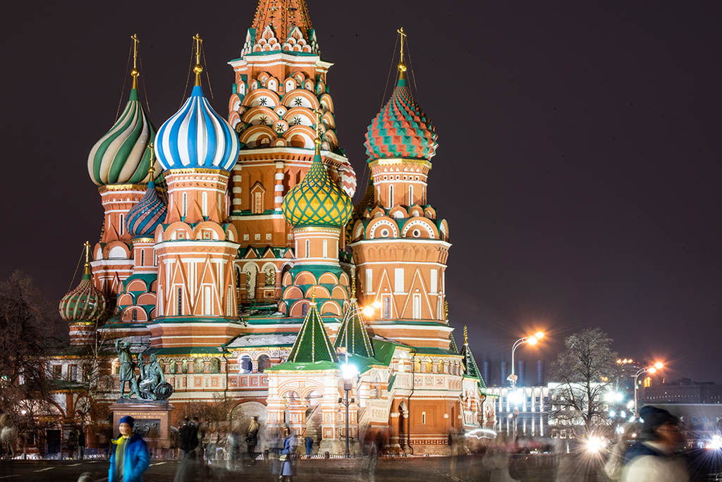 莫斯科夜景 紅場 聖瓦西里主教座堂 大教堂 Saint Basil's Cathedral