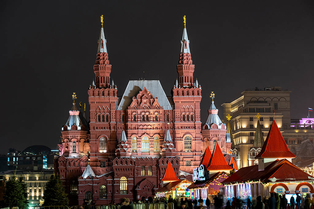 莫斯科夜景 紅場 國家歷史博物館